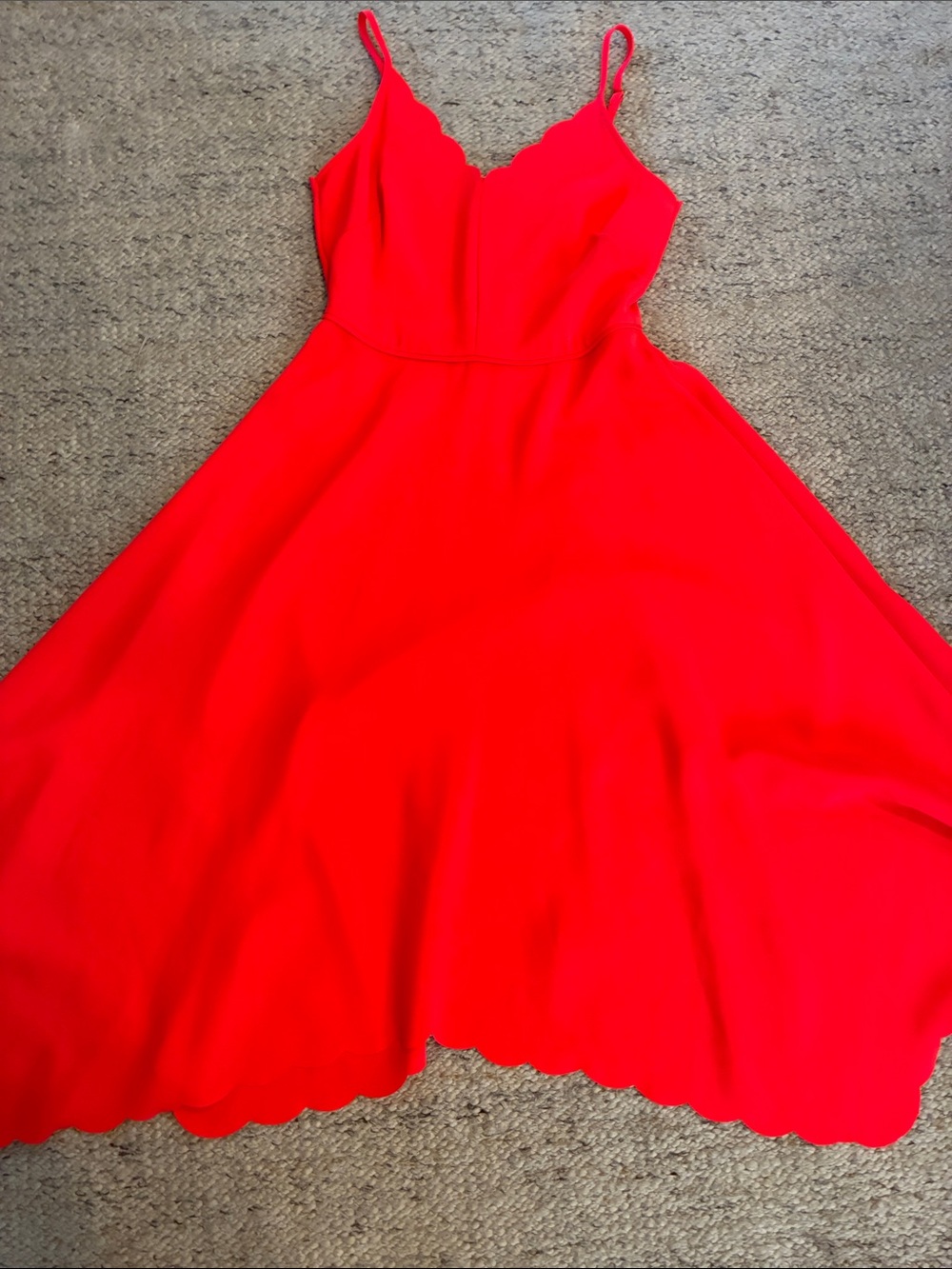 Ted Baker Bright Pink Scallop-Edge Midi Dress